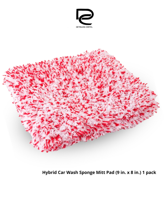 Hybrid Car Wash Sponge Mitt Pad (9 in. x 8 in.) 1 pack