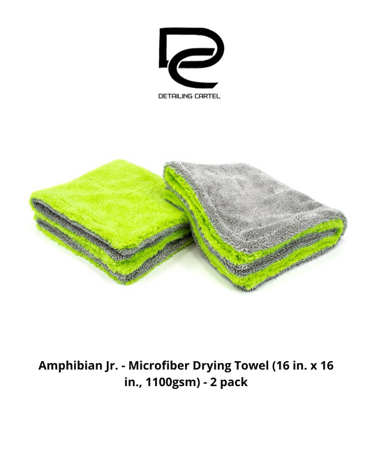 Amphibian Jr. - Microfiber Drying Towel (16 in. x 16 in., 1100gsm) - 2 pack