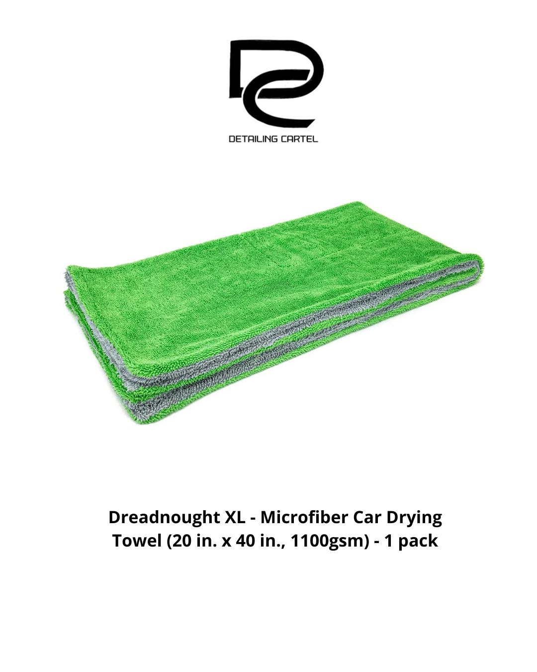 Dreadnought XL - Microfiber Car Drying Towel (20 in. x 40 in., 1100gsm) - 1 pack