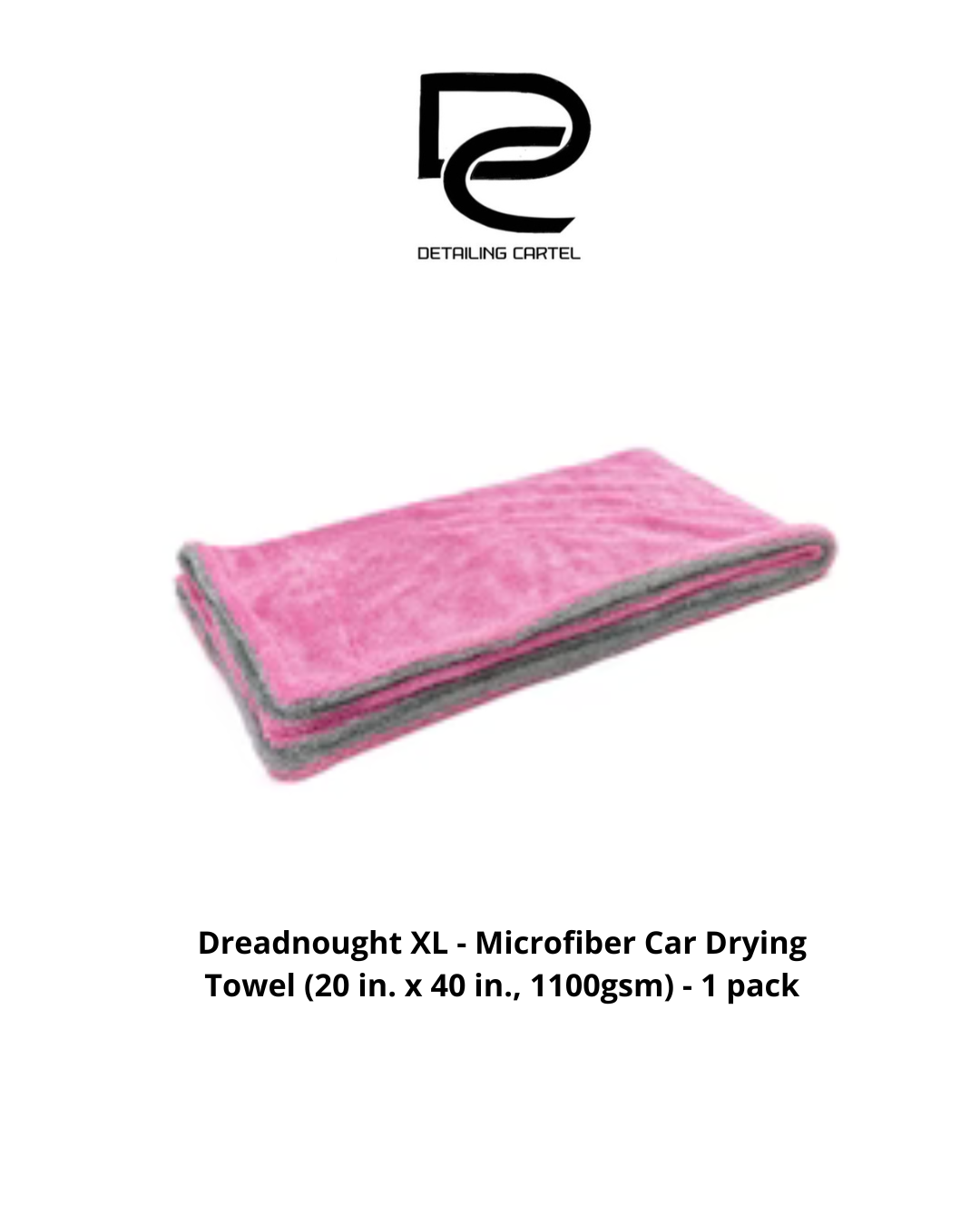 Dreadnought XL - Microfiber Car Drying Towel (20 in. x 40 in., 1100gsm) - 1 pack